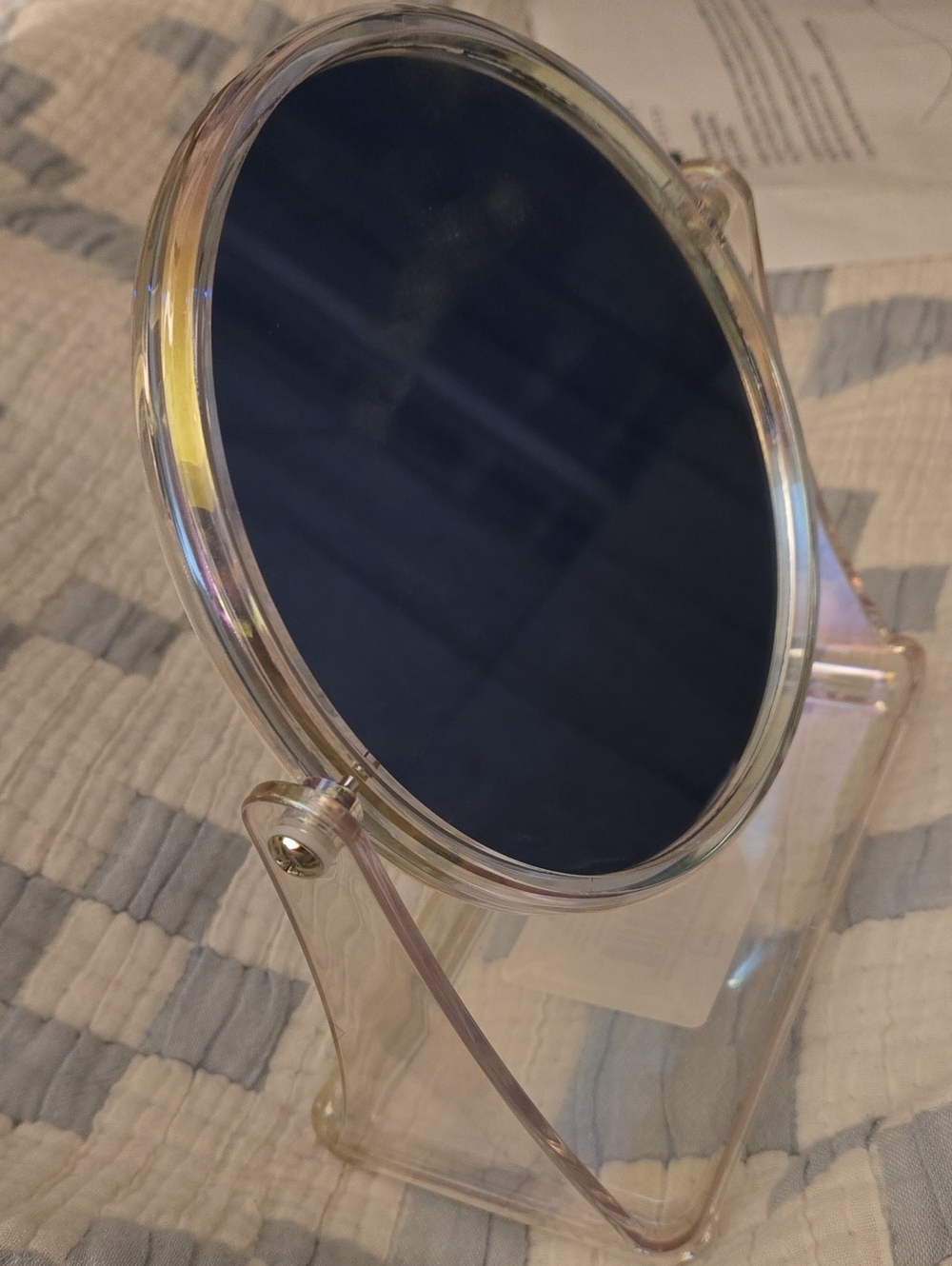 Mainstays Clear Acrylic Vanity Mirror with Dark Mirror Face